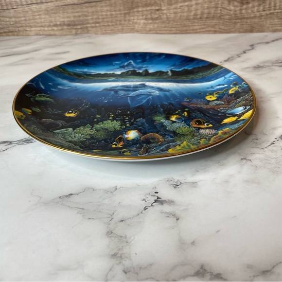 Danbury Mint A Discovery Off Anahola Dolphin Collector Plate - Picture 3 of 8